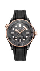 Omega Seamaster Diver 300M 43.5 mm, black ceramic on rubber strap Ref 210.62.44.20.01.001