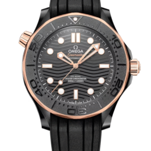 Omega Seamaster Diver 300M 43.5 mm, black ceramic on rubber strap Ref 210.62.44.20.01.001